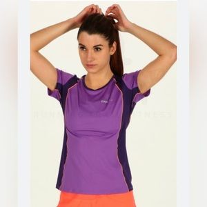 new balance short sleeve blouse for women size S color purple black